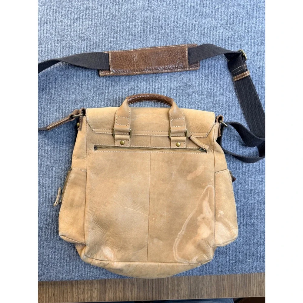 The Territory Ahead Tan Leather Messenger Bag Crossbody Tactical Travel Mens Bag